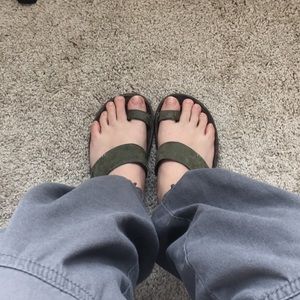 Green True Religion Sandals